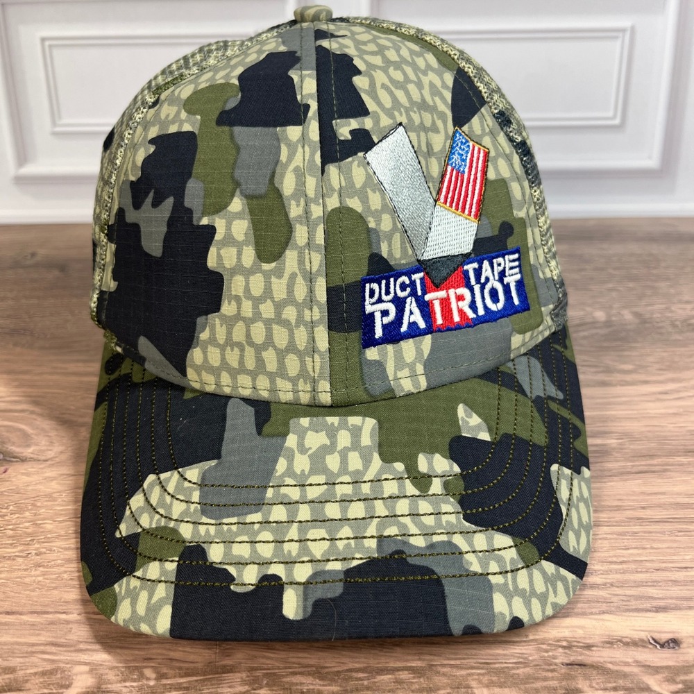 KUIU Trucker Hat Green Camo Duct Tape Patriot Mesh Back Cap One Size
